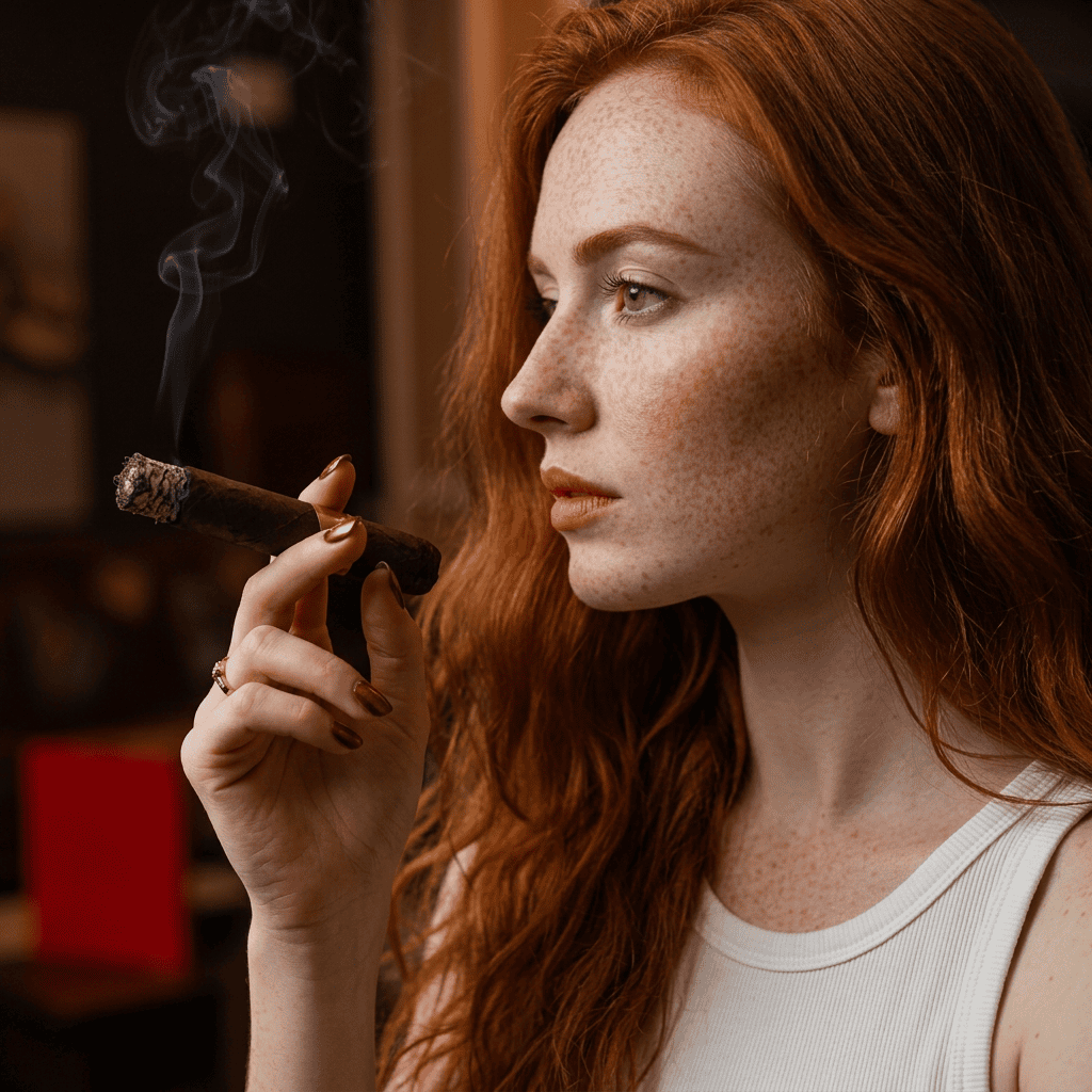 woman smoking cigar ring gauge